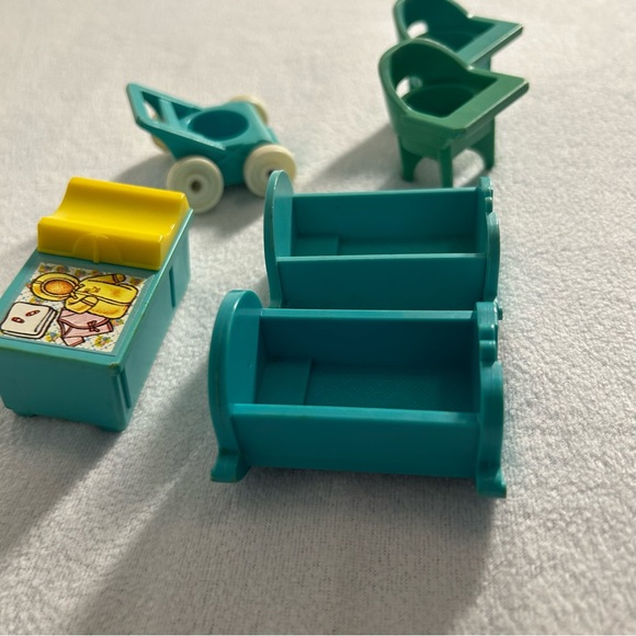Fisher-Price vintage blue baby nursery furniture  1970s 6 pieces - Picture 5 of 6